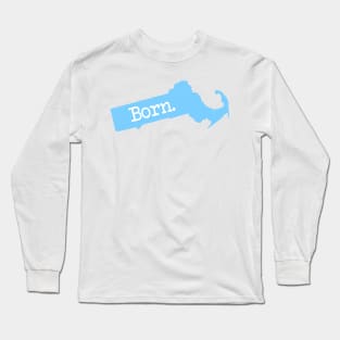 Massachusetts Born MA Blue Long Sleeve T-Shirt